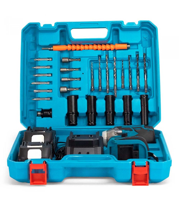 TALADRO DE IMPACTO CON DINAMOMÉTRICA - KIT PARA CAMBIAR RUEDAS 
KIT DE TALADRO DE IMPACTO A BATERÍA CON LLAVE