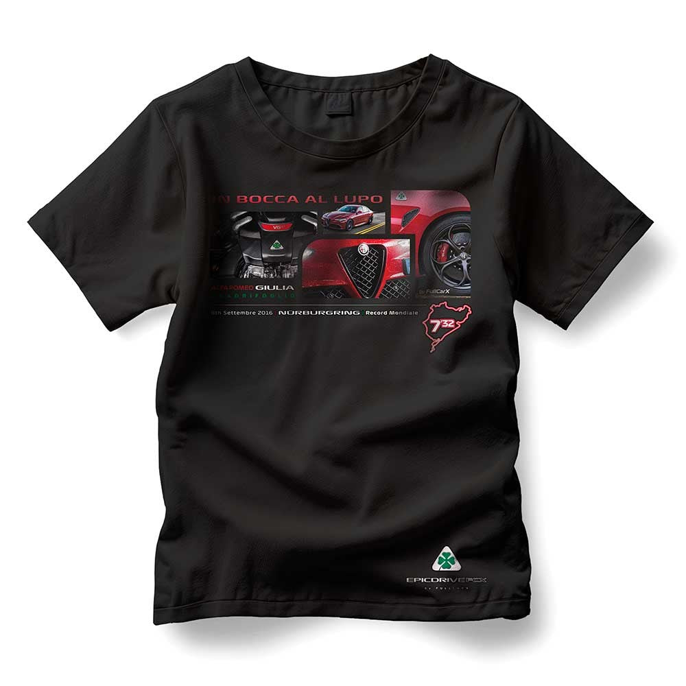 Camiseta - ALFA ROMEO GIULIA QUADRIFOGLIO "In Bocca Al Lupo"